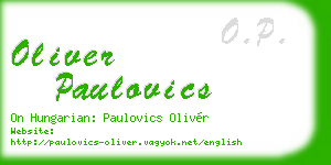 oliver paulovics business card