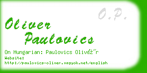 oliver paulovics business card